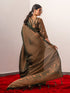 Sana Green Jaal Work Soft Silk Saree with Blouse Fabric